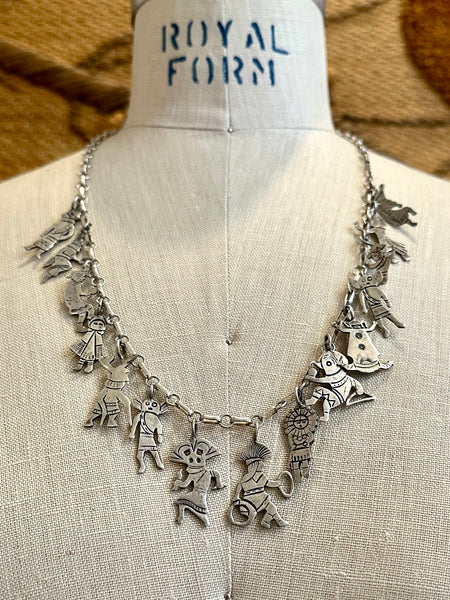 HOPI KACHINA Sterling Silver Chain Charm Necklace