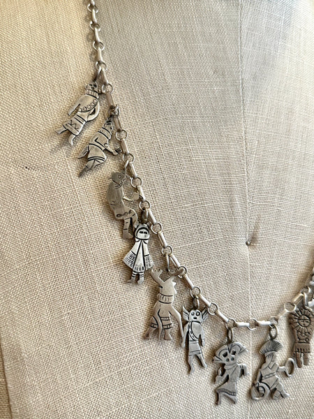 HOPI KACHINA Sterling Silver Chain Charm Necklace