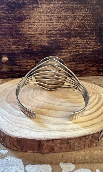 HOWLING BLUE MOON Howlite and Sterling Silver Cuff • 30g