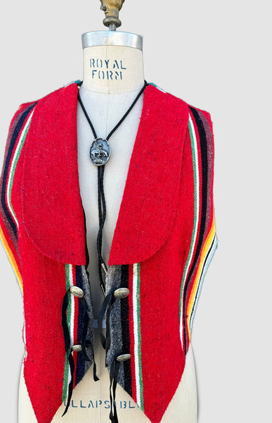 DION of TEXAS 80s/90s Southwestern Woven Blanket Vest • Medium