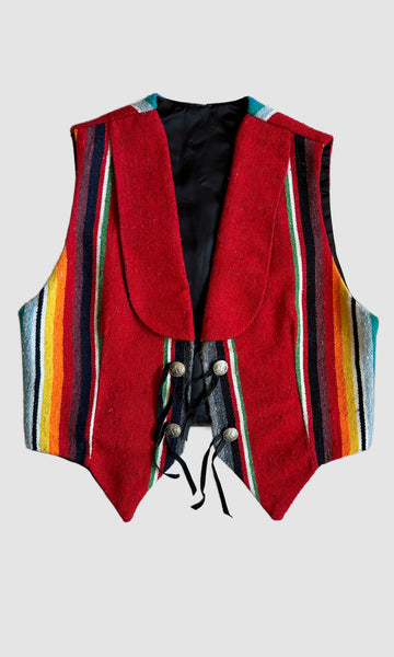 DION of TEXAS 80s/90s Southwestern Woven Blanket Vest • Medium