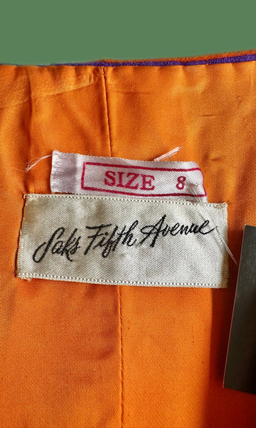 SAKS FIFTH AVENUE 1960s Vintage Wool Flower Vest • Small