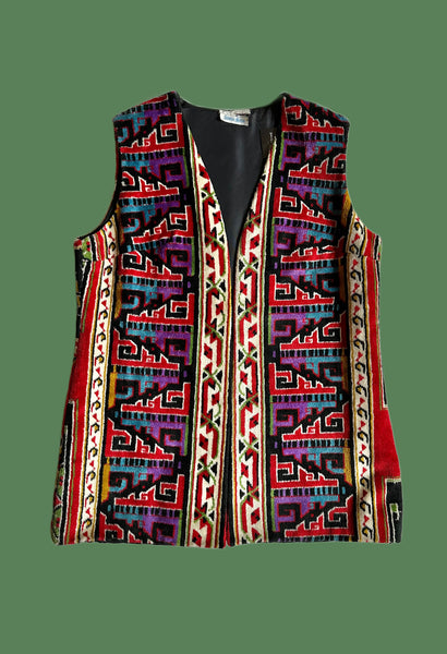 NEIMAN MARCUS 1960s Vintage Tapestry Vest • Small/Med