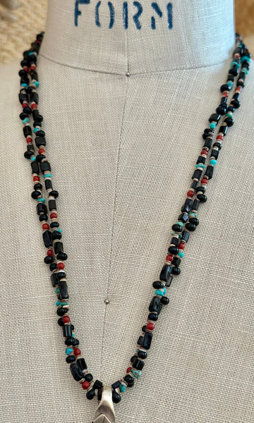 CORN MAIDEN KACHINA Hopi Doll Beaded Necklace • 66g