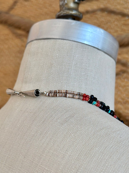 CORN MAIDEN KACHINA Hopi Doll Beaded Necklace • 66g