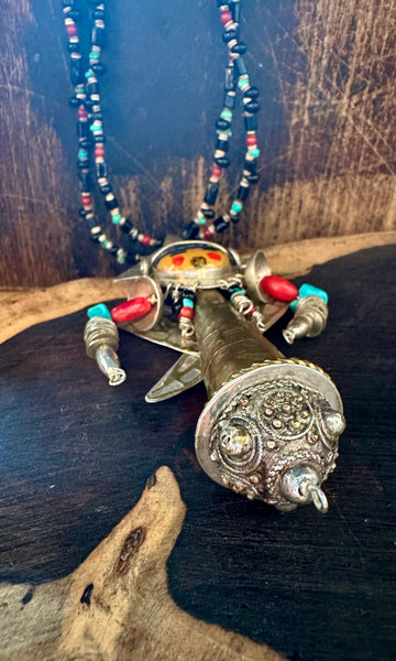 CORN MAIDEN KACHINA Hopi Doll Beaded Necklace • 66g