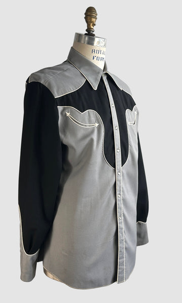 NATHAN TURK 50s Two Tone Western Shirt • Mens Large
