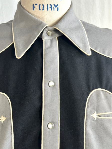 NATHAN TURK 50s Two Tone Western Shirt • Mens Large