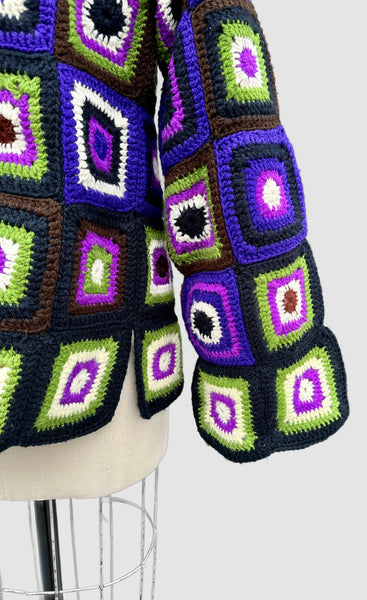 MADE WITH LOVE by Mother Vintage 70s Crochet Knit Sweater • Small
