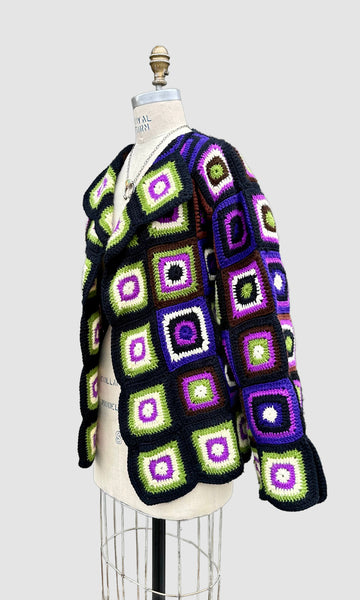 MADE WITH LOVE by Mother Vintage 70s Crochet Knit Sweater • Small