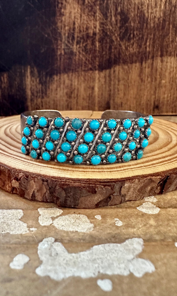 ELIZABETH ETSITTY Turquoise and Silver Cuff • 56g