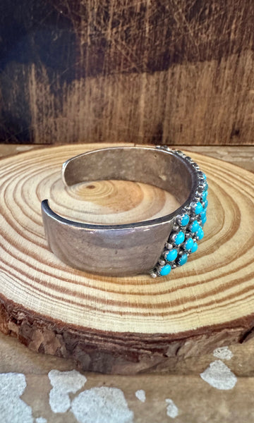 ELIZABETH ETSITTY Turquoise and Silver Cuff • 56g