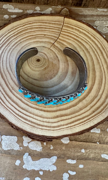 ELIZABETH ETSITTY Turquoise and Silver Cuff • 56g