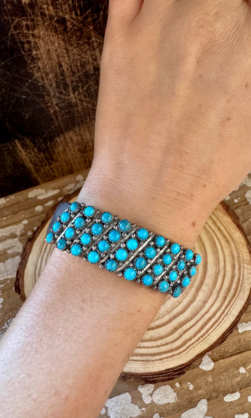 ELIZABETH ETSITTY Turquoise and Silver Cuff • 56g