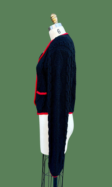 RALPH LAUREN Polo Vintage Wool 80s/90s Knit Cardigan • Small