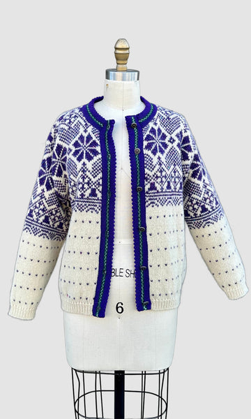 VINTAGE REI ALPS Snowflake Wool 70s/80s Knit Sweater • Youth Lg./Womens Sm.