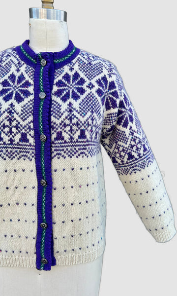 VINTAGE REI ALPS Snowflake Wool 70s/80s Knit Sweater • Youth Lg./Womens Sm.