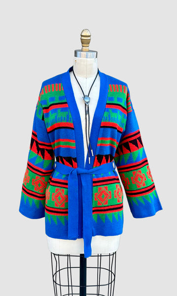 MONARCH KNITS Vintage 1970s Wrap Cardigan • Sm. to Med.