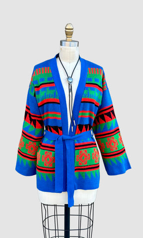 MONARCH KNITS Vintage 1970s Wrap Cardigan • Sm. to Med.