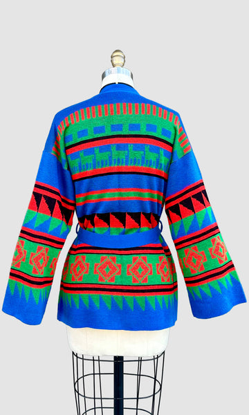 MONARCH KNITS Vintage 1970s Wrap Cardigan • Sm. to Med.