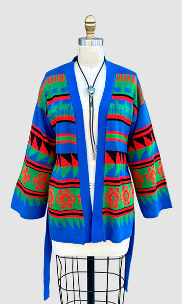 MONARCH KNITS Vintage 1970s Wrap Cardigan • Sm. to Med.