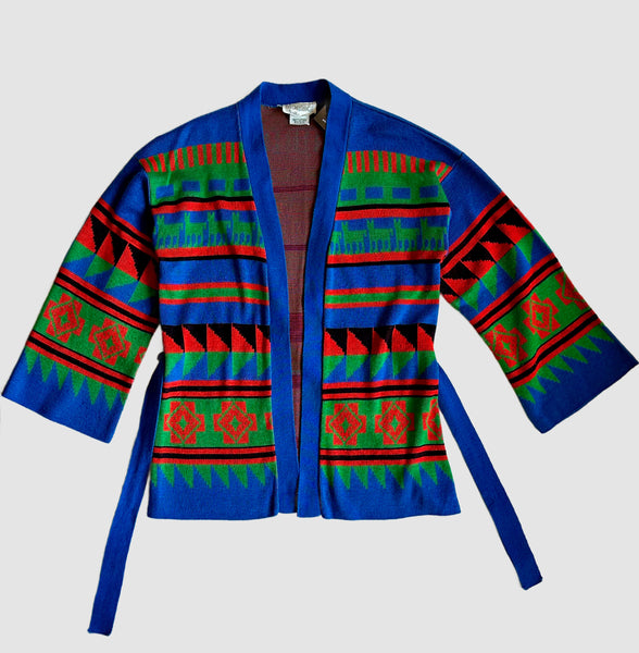 MONARCH KNITS Vintage 1970s Wrap Cardigan • Sm. to Med.