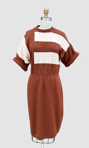 ST. JOHN By Marie Gray 70s/80s Ribbed Knit Dress • Med. to Lg.