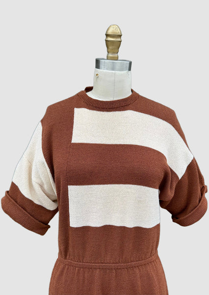 ST. JOHN By Marie Gray 70s/80s Ribbed Knit Dress • Med. to Lg.