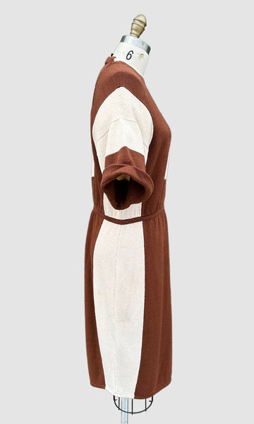 ST. JOHN By Marie Gray 70s/80s Ribbed Knit Dress • Med. to Lg.