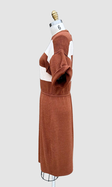 ST. JOHN By Marie Gray 70s/80s Ribbed Knit Dress • Med. to Lg.