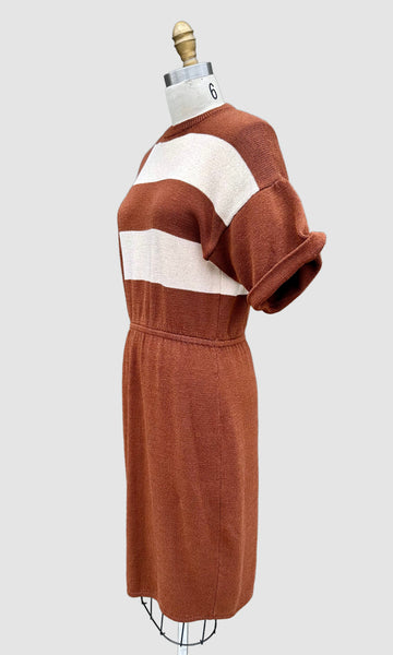 ST. JOHN By Marie Gray 70s/80s Ribbed Knit Dress • Med. to Lg.