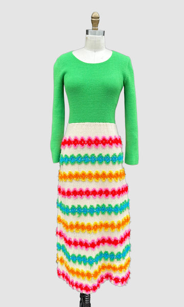 LISA ORIGINALS Herman Marcus Inc 60s Crochet Dress • Sm. to Med.