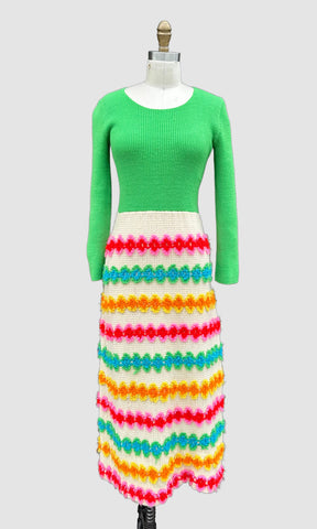 LISA ORIGINALS Herman Marcus Inc 60s Crochet Dress • Sm. to Med.