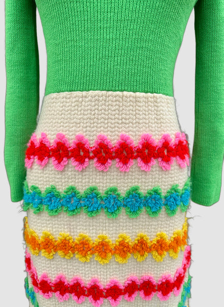 LISA ORIGINALS Herman Marcus Inc 60s Crochet Dress • Sm. to Med.