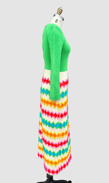 LISA ORIGINALS Herman Marcus Inc 60s Crochet Dress • Sm. to Med.