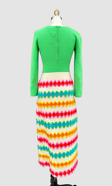LISA ORIGINALS Herman Marcus Inc 60s Crochet Dress • Sm. to Med.