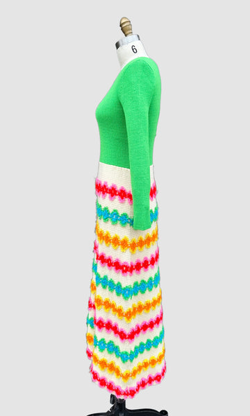 LISA ORIGINALS Herman Marcus Inc 60s Crochet Dress • Sm. to Med.