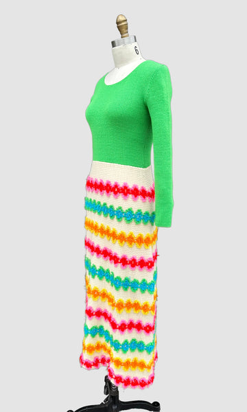 LISA ORIGINALS Herman Marcus Inc 60s Crochet Dress • Sm. to Med.