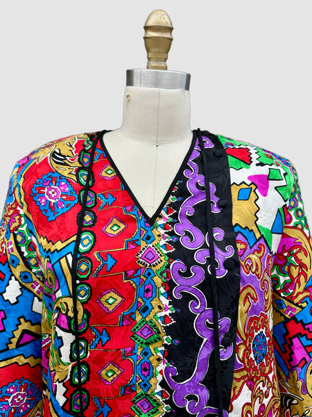 DIANE FRIES 80s/90s Vintage Silk Dress • Medium
