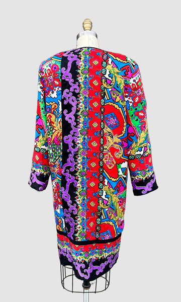 DIANE FRIES 80s/90s Vintage Silk Dress • Medium