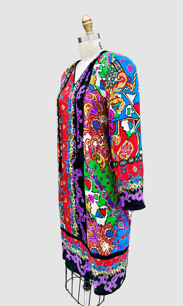 DIANE FRIES 80s/90s Vintage Silk Dress • Medium