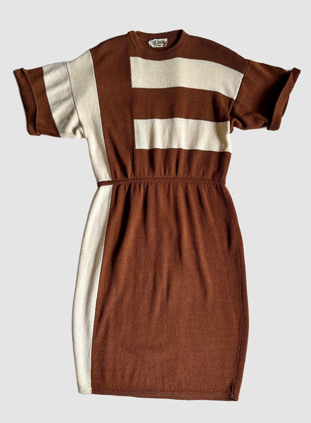 ST. JOHN By Marie Gray 70s/80s Ribbed Knit Dress • Med. to Lg.