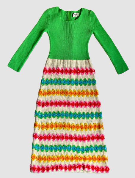 LISA ORIGINALS Herman Marcus Inc 60s Crochet Dress • Sm. to Med.
