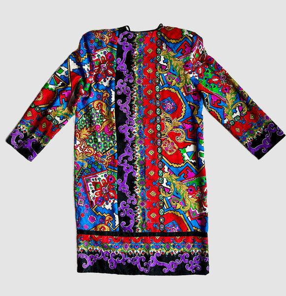 DIANE FRIES 80s/90s Vintage Silk Dress • Medium