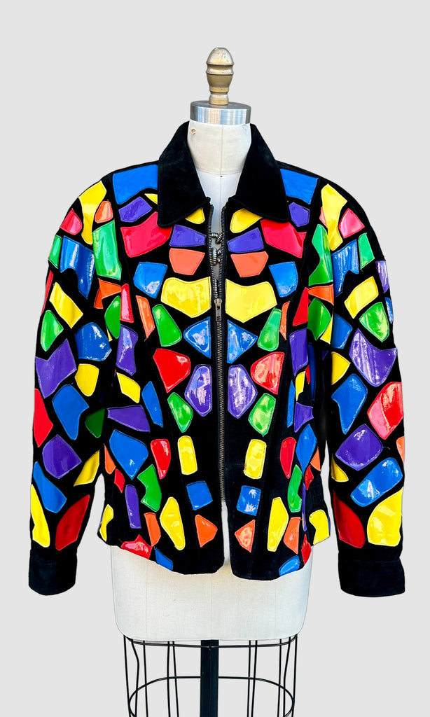 CEDARS STAIN GLASS Vintage 80s/90s Leather Jacket • Sm. to Med.