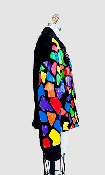 CEDARS STAIN GLASS Vintage 80s/90s Leather Jacket • Sm. to Med.