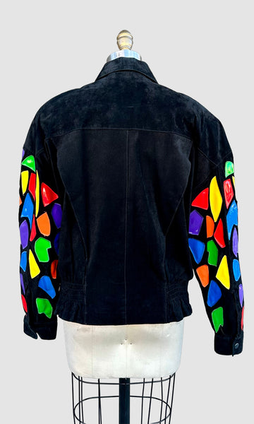 CEDARS STAIN GLASS Vintage 80s/90s Leather Jacket • Sm. to Med.