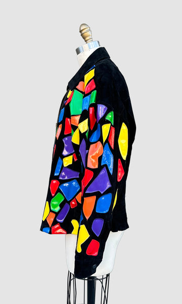 CEDARS STAIN GLASS Vintage 80s/90s Leather Jacket • Sm. to Med.
