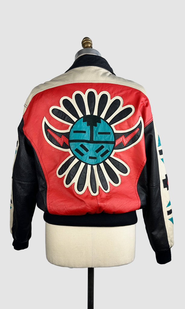 MICHAEL HOBAN WHEREMI 90s Southwestern Leather Jacket • Mens Size Large