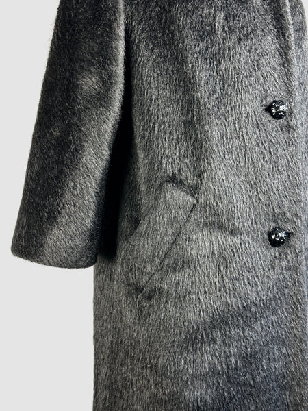 LILLI ANN 50s Mohair Coat with Mink Fur Collar • Small Medium